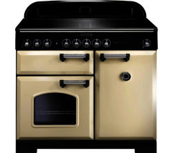 RANGEMASTER  Classic Deluxe 100 Electric Induction Range Cooker - Cream & Chrome